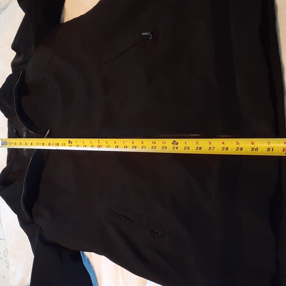 Jones New York M full zip Water Wind Resistant black fully lined Long jacket - Picture 9 of 10